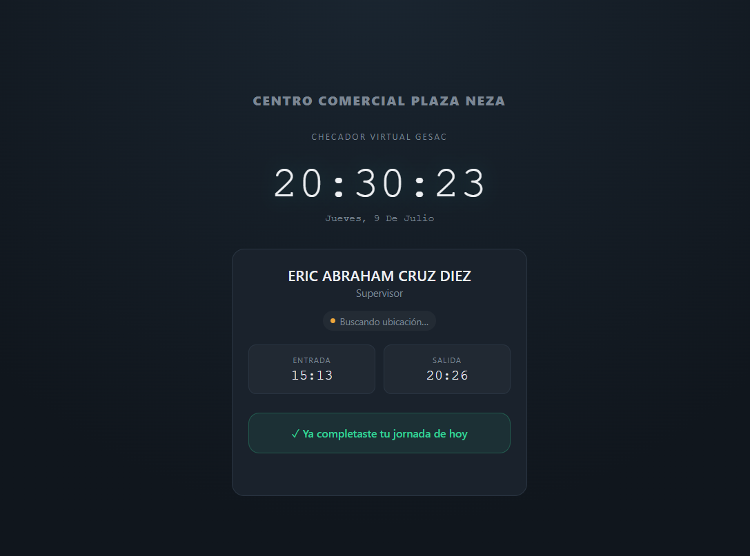 Registro asistencia via Checador Virtual