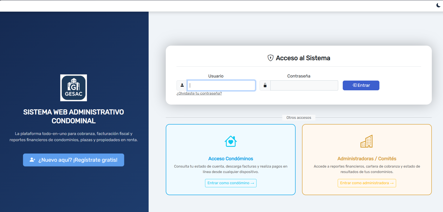 Pantalla Login